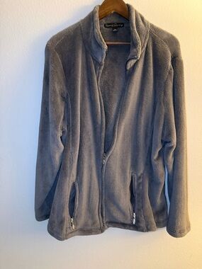 French Laundry Home Gray Plush Fleece Jacket